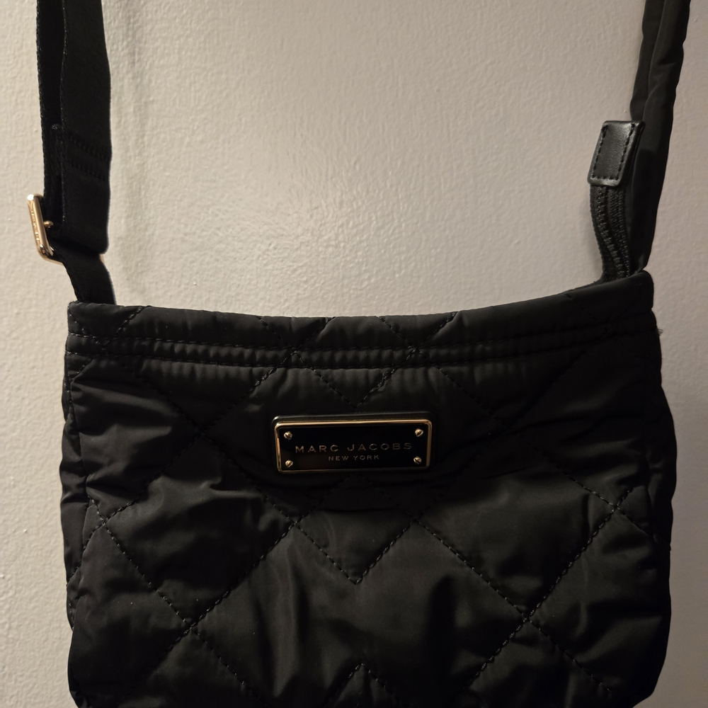Marc Jacobs Black Crossbody Bag with Gold Accents